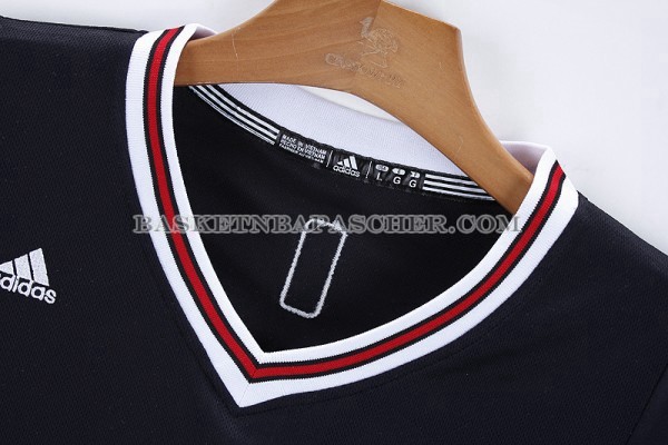 Maillot Manche Courte Chicago Bulls Rose Noir